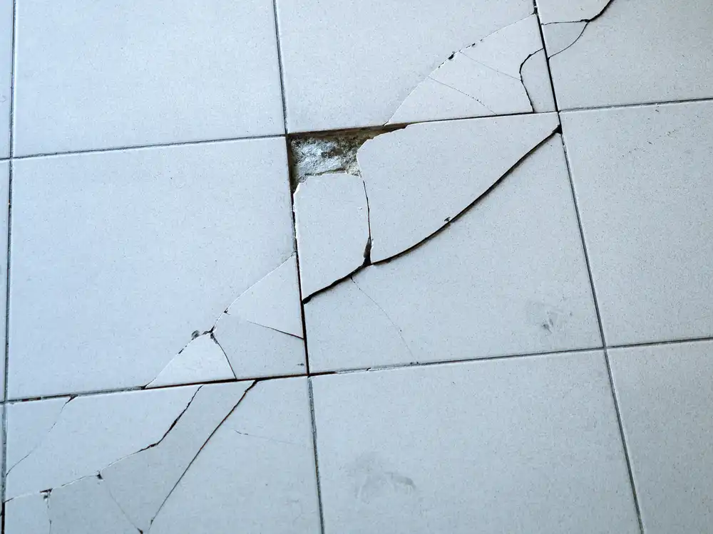 cracked floor tile