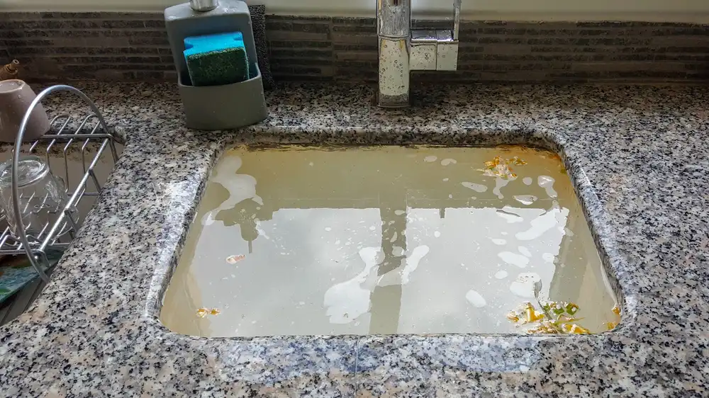 clogged overflowing sink