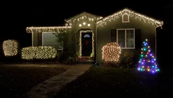 Christmas lights on home